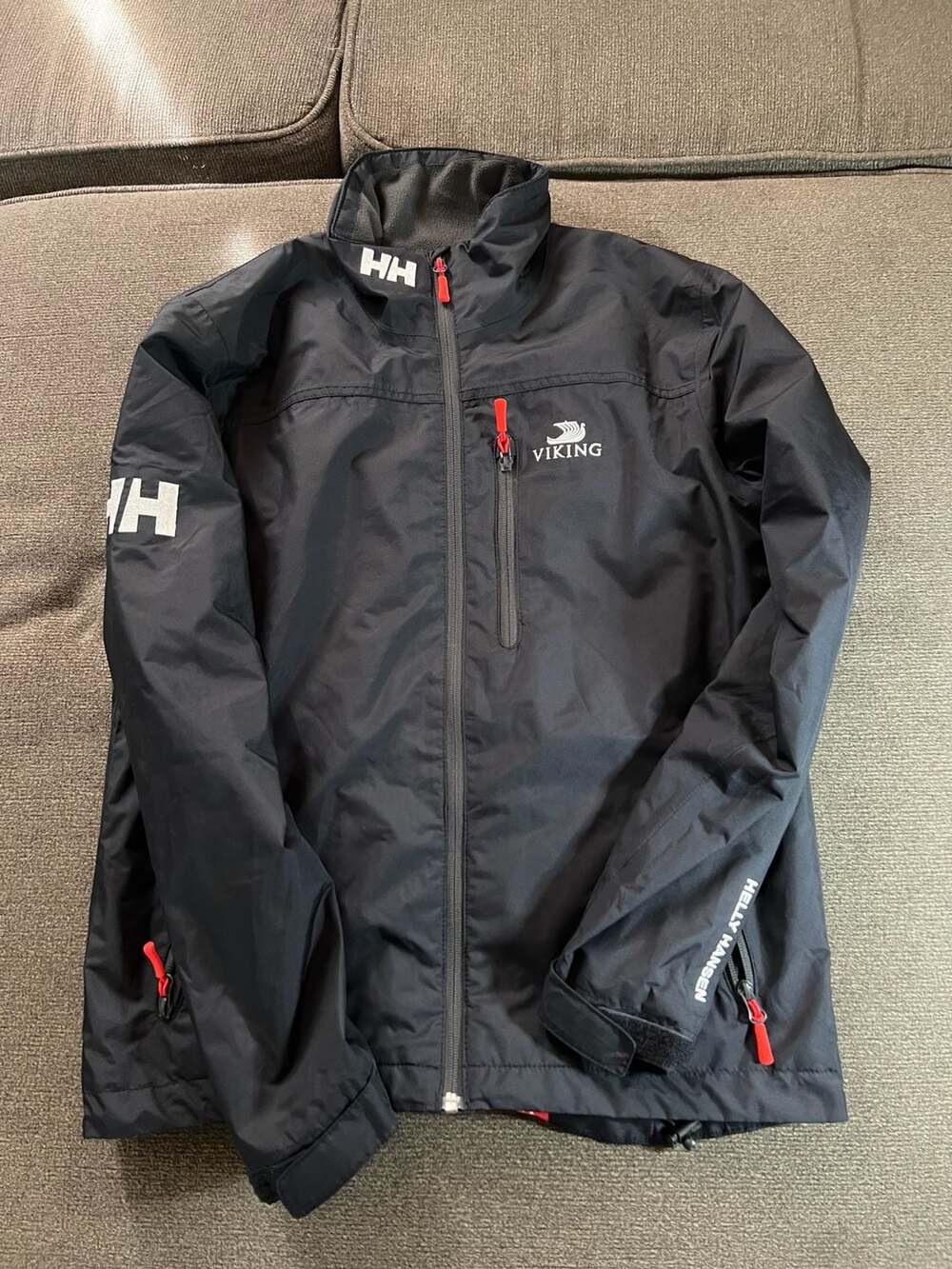 Helly Hansen Jacket Size S Black Viking Waterproof Zip Up Rain Coat